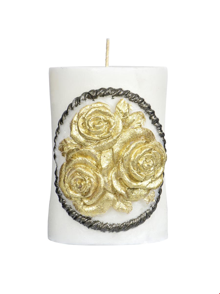 Embossed Gilded Rose Candle